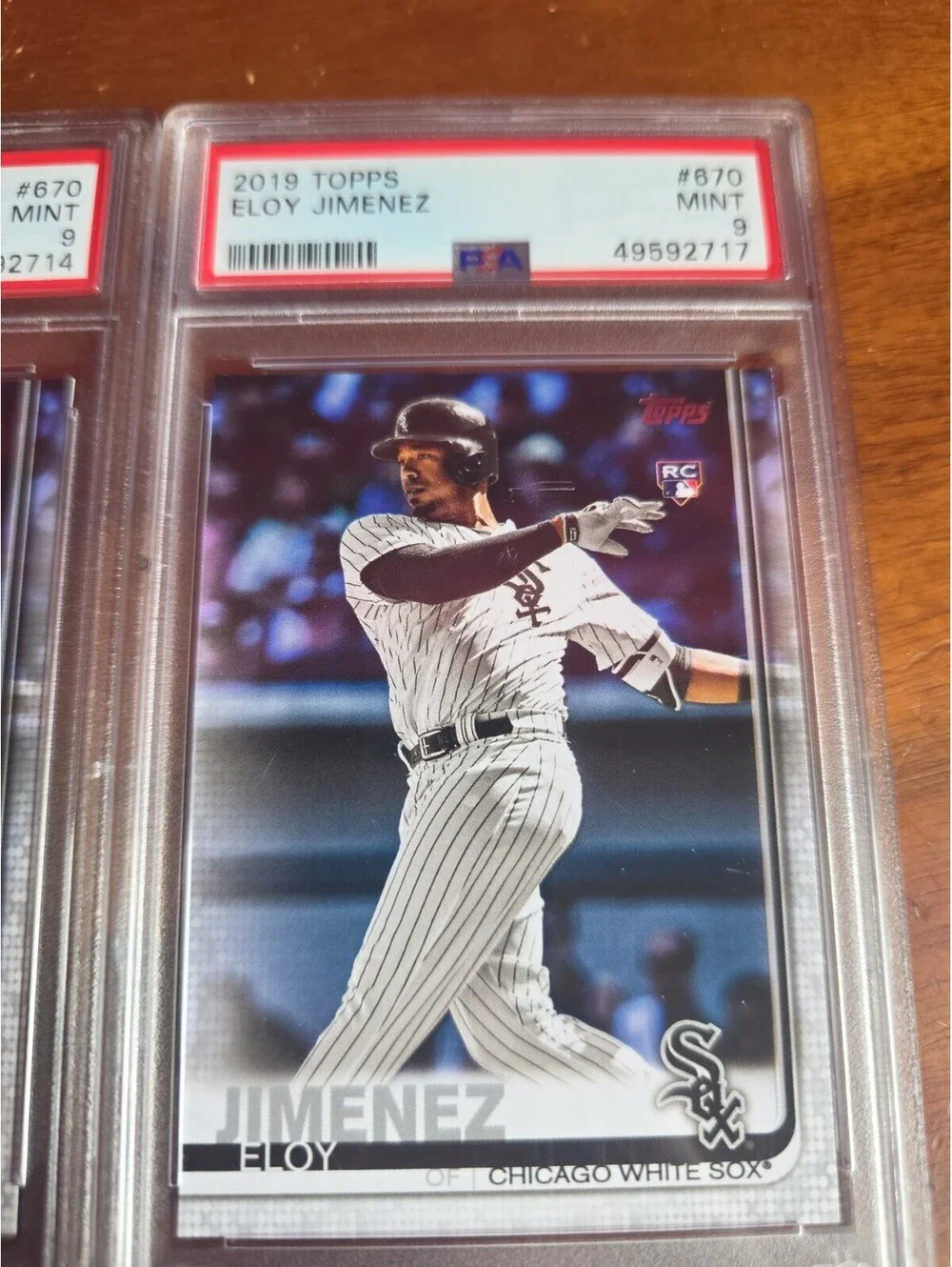 2019 TOPPS #670 ELOY JIMENEZ RC ROOKIE PSA 9 Lot 5 Cards Sepia Rainbow Foil
